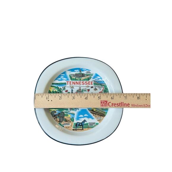 VTG Tennessee Souvenir Plate State Map Nashville Memphis Smoky Mountains Decor - Picture 2 of 4